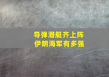 导弹潜艇齐上阵 伊朗海军有多强